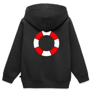 Rettungsring Rettungsschwimmer Bademeisters - Kinder Premium Organic Zip Hoodie - Schwarz - Hinten - AI Model Kid Male (0cm)