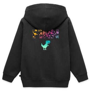 FINN - Schöner Jungen Name mit Dinosaurier - Kinder Premium Organic Zip Hoodie - Schwarz - Hinten - AI Model Kid Male (0cm)