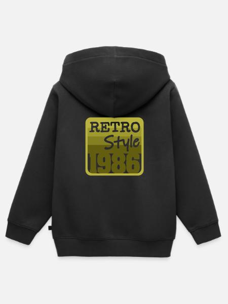 Retro Style 1986 - Kinder Premium Organic Zip Hoodie - Schwarz