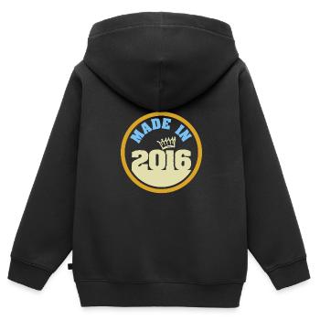 Made in 2016 - Kinder Premium Organic Zip Hoodie - Schwarz - Hinten - AI Model Kid Male (0cm)