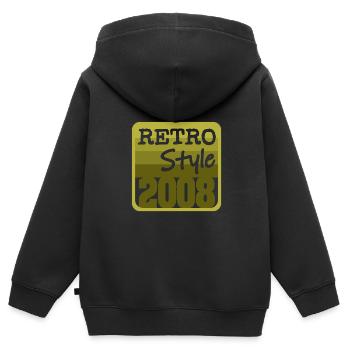 2008 - Kinder Premium Organic Zip Hoodie - Schwarz - Hinten - AI Model Kid Male (0cm)