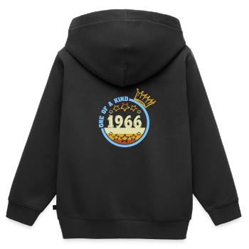 1966 - Kinder Premium Organic Zip Hoodie - Schwarz - Hinten - AI Model Kid Male (0cm)
