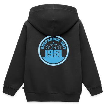 Jahr 1951 - Kinder Premium Organic Zip Hoodie - Schwarz - Hinten - AI Model Kid Male (0cm)