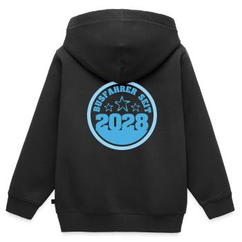 2028 - Kinder Premium Organic Zip Hoodie - Schwarz - Hinten - AI Model Kid Male (0cm)