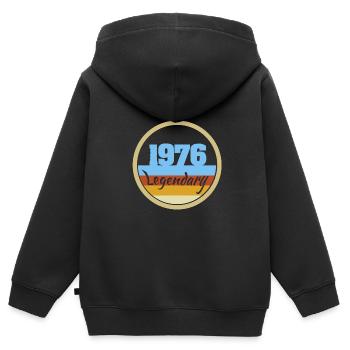 1976 1976 - Sweat Premium à capuche zippé enfant bio - noir - Dos - AI Model Kid Male (0cm)