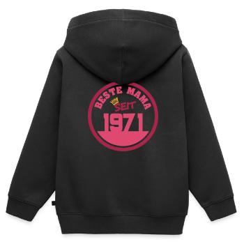 Witzig 1971 - Kinder Premium Organic Zip Hoodie - Schwarz - Hinten - AI Model Kid Male (0cm)