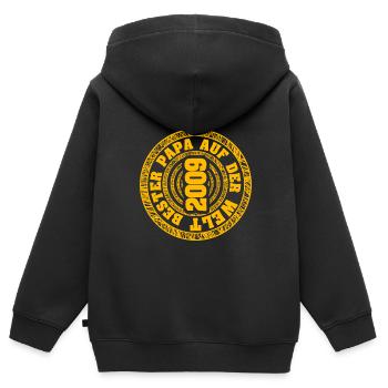 Geboren 2009 - Kinder Premium Organic Zip Hoodie - Schwarz - Hinten - AI Model Kid Male (0cm)