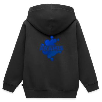 Baby Babybauch Vorname Aramis - Kinder Premium Organic Zip Hoodie - Schwarz - Hinten - AI Model Kid Male (0cm)
