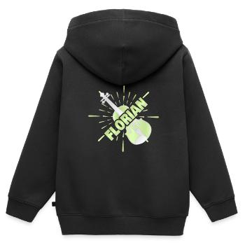 Orchester Florian - Kinder Premium Organic Zip Hoodie - Schwarz - Hinten - AI Model Kid Male (0cm)