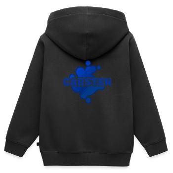 Babybauch Carsten - Kinder Premium Organic Zip Hoodie - Schwarz - Hinten - AI Model Kid Male (0cm)
