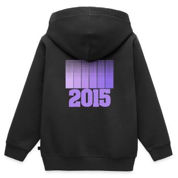 2015 - Kinder Premium Organic Zip Hoodie - Schwarz - Hinten - AI Model Kid Male (0cm)