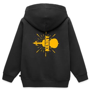 Cadeau pour Kenny - Sweat Premium à capuche zippé enfant bio - noir - Dos - AI Model Kid Male (0cm)