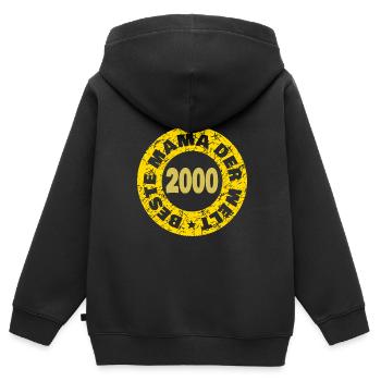 2000 2000 - Sweat Premium à capuche zippé enfant bio - noir - Dos - AI Model Kid Male (0cm)