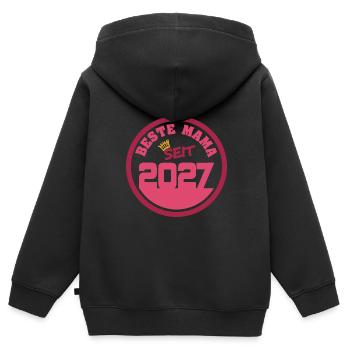 Mutti 2027 - Kinder Premium Organic Zip Hoodie - Schwarz - Hinten - AI Model Kid Male (0cm)