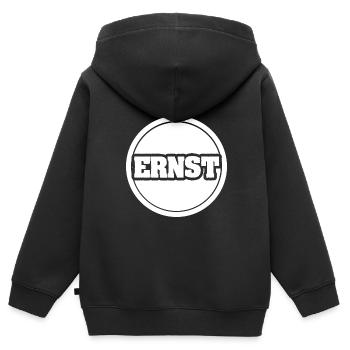 Ernst als Vorname - Kinder Premium Organic Zip Hoodie - Schwarz - Hinten - AI Model Kid Male (0cm)