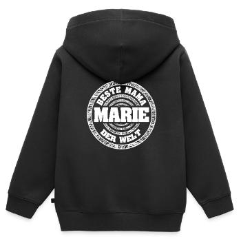 Marie als Mutter - Kinder Premium Organic Zip Hoodie - Schwarz - Hinten - AI Model Kid Male (0cm)