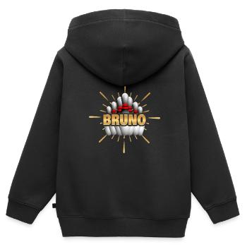 Bruno - Sweat Premium à capuche zippé enfant bio - noir - Dos - AI Model Kid Male (0cm)