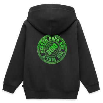 Charrette à bras 2010 - Sweat Premium à capuche zippé enfant bio - noir - Dos - AI Model Kid Male (0cm)