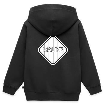 Fille Maline - Sweat Premium à capuche zippé enfant bio - noir - Dos - AI Model Kid Male (0cm)