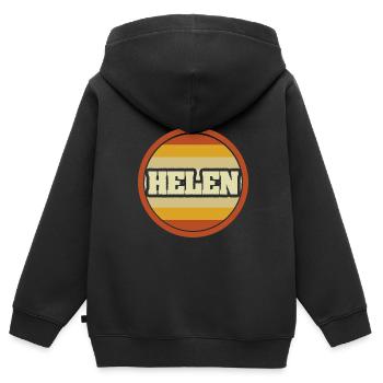 Geschenk für Helen - Kinder Premium Organic Zip Hoodie - Schwarz - Hinten - AI Model Kid Male (0cm)