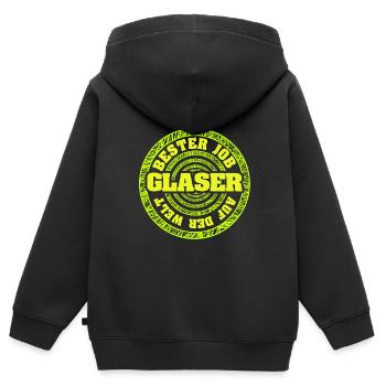 Glaser als Job - Kinder Premium Organic Zip Hoodie - Schwarz - Hinten - AI Model Kid Male (0cm)