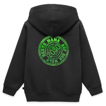2030 - Kids Premium Organic Zip-up Hoodie - black - Back - AI Model Kid Male (0cm)