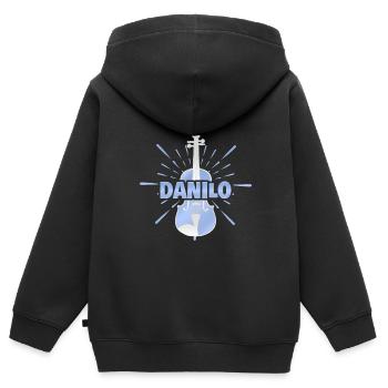 Danilo comme prénom - Sweat Premium à capuche zippé enfant bio - noir - Dos - AI Model Kid Male (0cm)