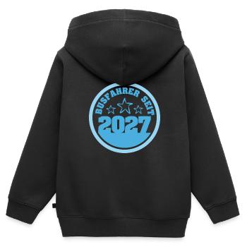 Bus 2027 - Kinder Premium Organic Zip Hoodie - Schwarz - Hinten - AI Model Kid Male (0cm)