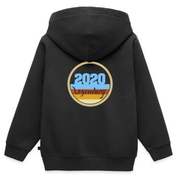2020 - Kinder Premium Organic Zip Hoodie - Schwarz - Hinten - AI Model Kid Male (0cm)