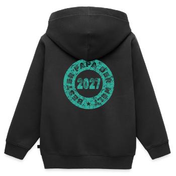 Father's Day 2027 - Kids Premium Organic Zip-up Hoodie - black - Back - AI Model Kid Male (0cm)