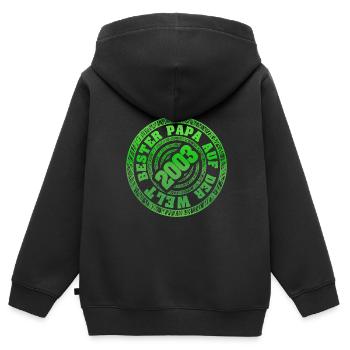 Charrette à bras 2003 - Sweat Premium à capuche zippé enfant bio - noir - Dos - AI Model Kid Male (0cm)