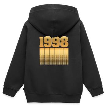Or 1998 - Sweat Premium à capuche zippé enfant bio - noir - Dos - AI Model Kid Male (0cm)