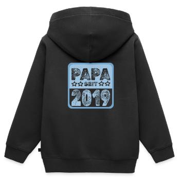 seit 2019 - Kinder Premium Organic Zip Hoodie - Schwarz - Hinten - AI Model Kid Male (0cm)