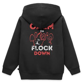 Beruhige die Herde - Kinder Premium Organic Zip Hoodie - Schwarz - Hinten - AI Model Kid Male (0cm)