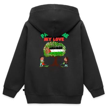 Palestine my Love - Kinder Premium Organic Zip Hoodie - Schwarz - Hinten - AI Model Kid Male (0cm)