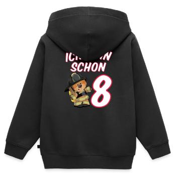 8. Geburtstag Kinder Feuerwehr - Kinder Premium Organic Zip Hoodie - Schwarz - Hinten - AI Model Kid Male (0cm)