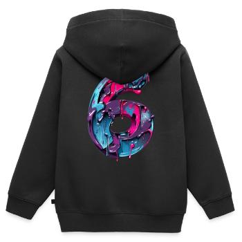 NR. 6 NUMMER 6 COOL 6. GEBURTSTAG - Kinder Premium Organic Zip Hoodie - Schwarz - Hinten - AI Model Kid Male (0cm)