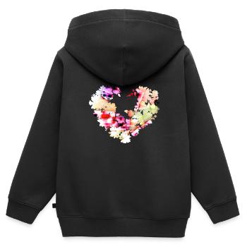 eis,pastell,herz,blumenherz,bunt - Kinder Premium Organic Zip Hoodie - Schwarz - Hinten - AI Model Kid Male (0cm)