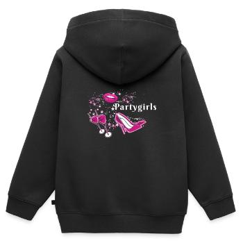 Party girls, vacances, carnaval, étoiles, fête - Sweat Premium à capuche zippé enfant bio - noir - Dos - AI Model Kid Male (0cm)