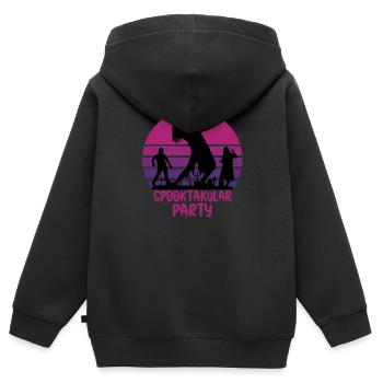 Spuk-Party - Kinder Premium Organic Zip Hoodie - Schwarz - Hinten - AI Model Kid Male (0cm)