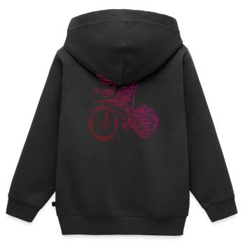 Cycliste sur route Vélo de route Vélo de route - Sweat Premium à capuche zippé enfant bio - noir - Dos - AI Model Kid Male (0cm)