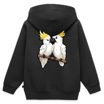 Pair of parrots - Kids Premium Organic Zip-up Hoodie - black - Back - AI Model Kid Male (0cm)