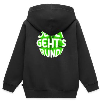 Jetzt gehts rund 3D - Kinder Premium Organic Zip Hoodie - Schwarz - Hinten - AI Model Kid Male (0cm)