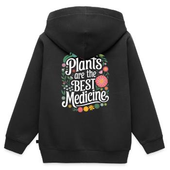 Vegetarian Vegan Veggie Vegetarian - Kids Premium Organic Zip-up Hoodie - black - Back - AI Model Kid Male (0cm)
