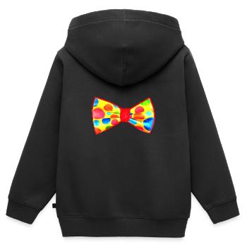 fliege,clown,bunte fliege,schleife,kostüm - Kinder Premium Organic Zip Hoodie - Schwarz - Hinten - AI Model Kid Male (0cm)