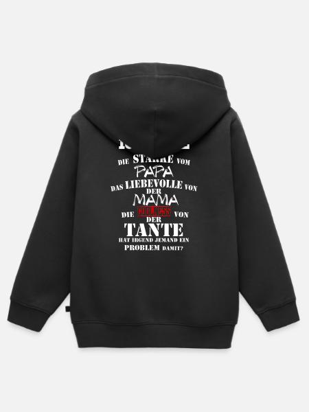PAPA MAMA TANTE - Kinder Premium Organic Zip Hoodie - Schwarz