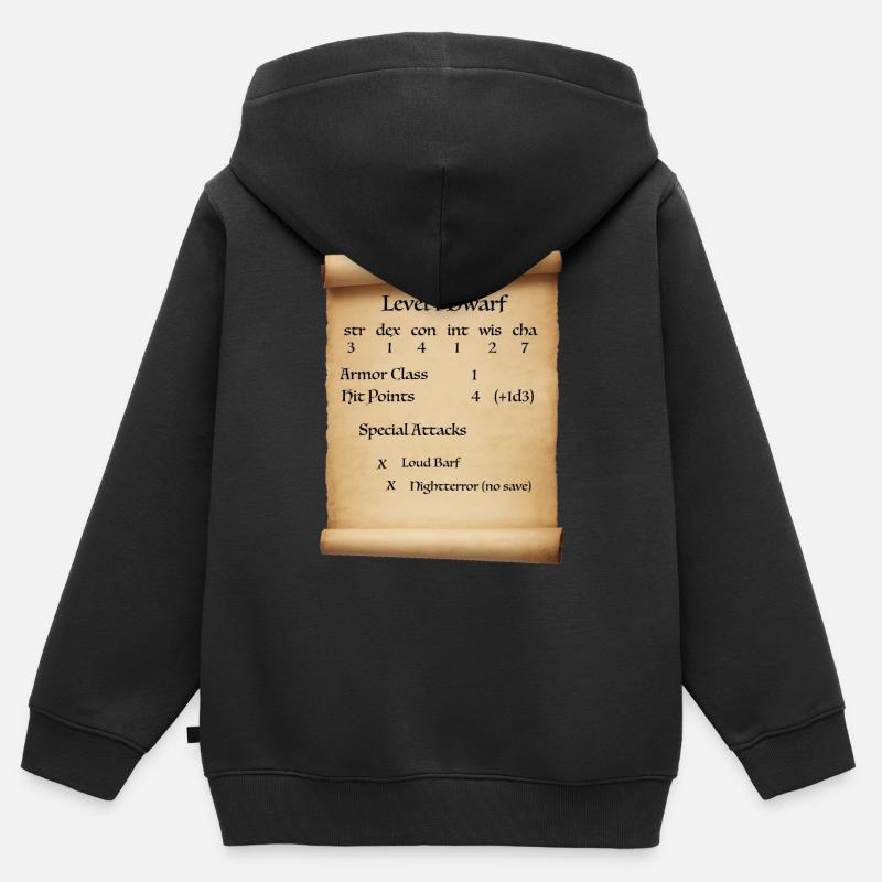 Niveau 1 Nain - Sweat Premium à capuche zippé enfant bio - noir
