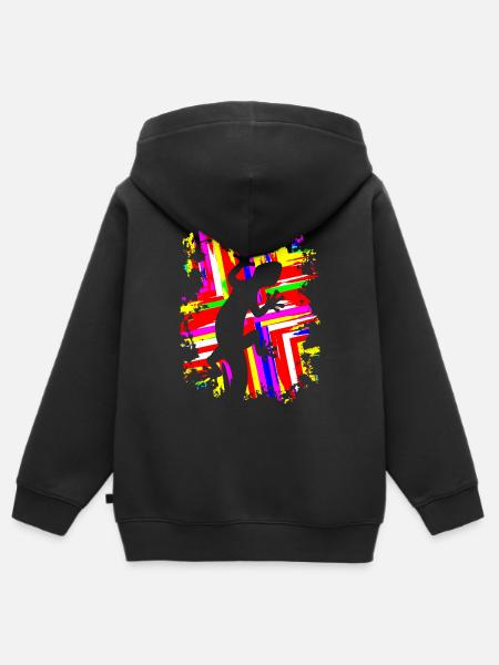 grafitti GECKO - Kinder Premium Organic Zip Hoodie - Schwarz