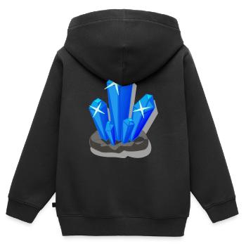 cristal - Sweat Premium à capuche zippé enfant bio - noir - Dos - AI Model Kid Male (0cm)