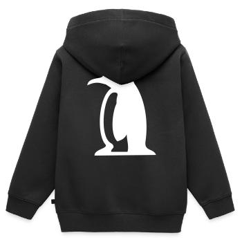 Pinguin Geschenk - Kinder Premium Organic Zip Hoodie - Schwarz - Hinten - AI Model Kid Male (0cm)